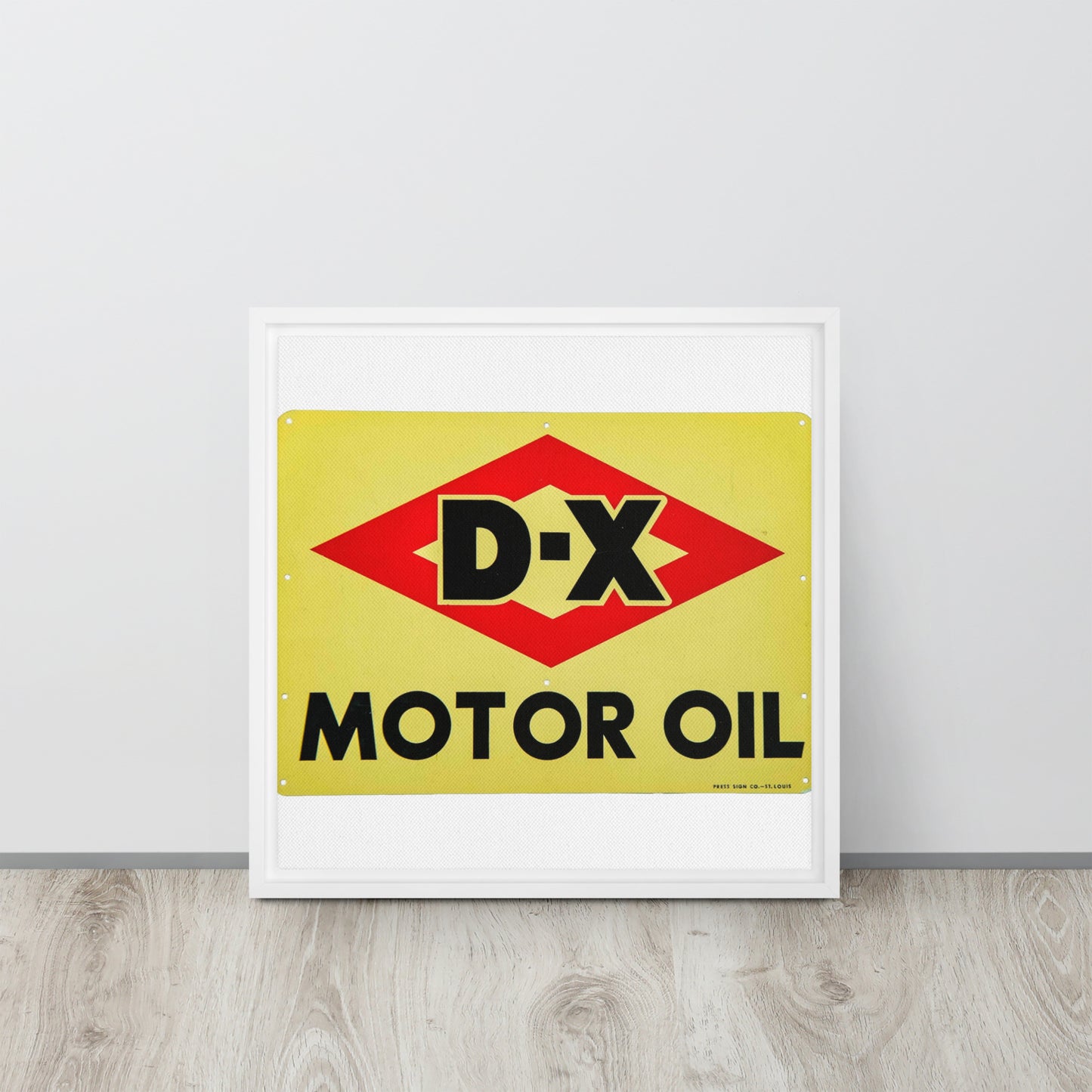 DX Oil Vintage Sign Style Framed canvas