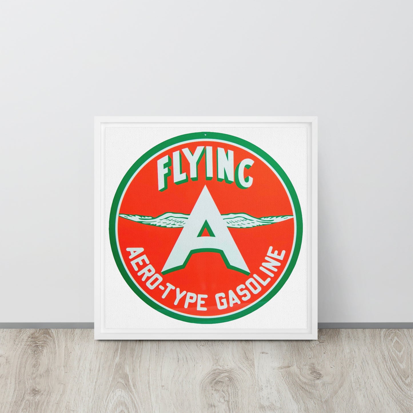 Vintage Flying A Porcelain Style Design Framed canvas