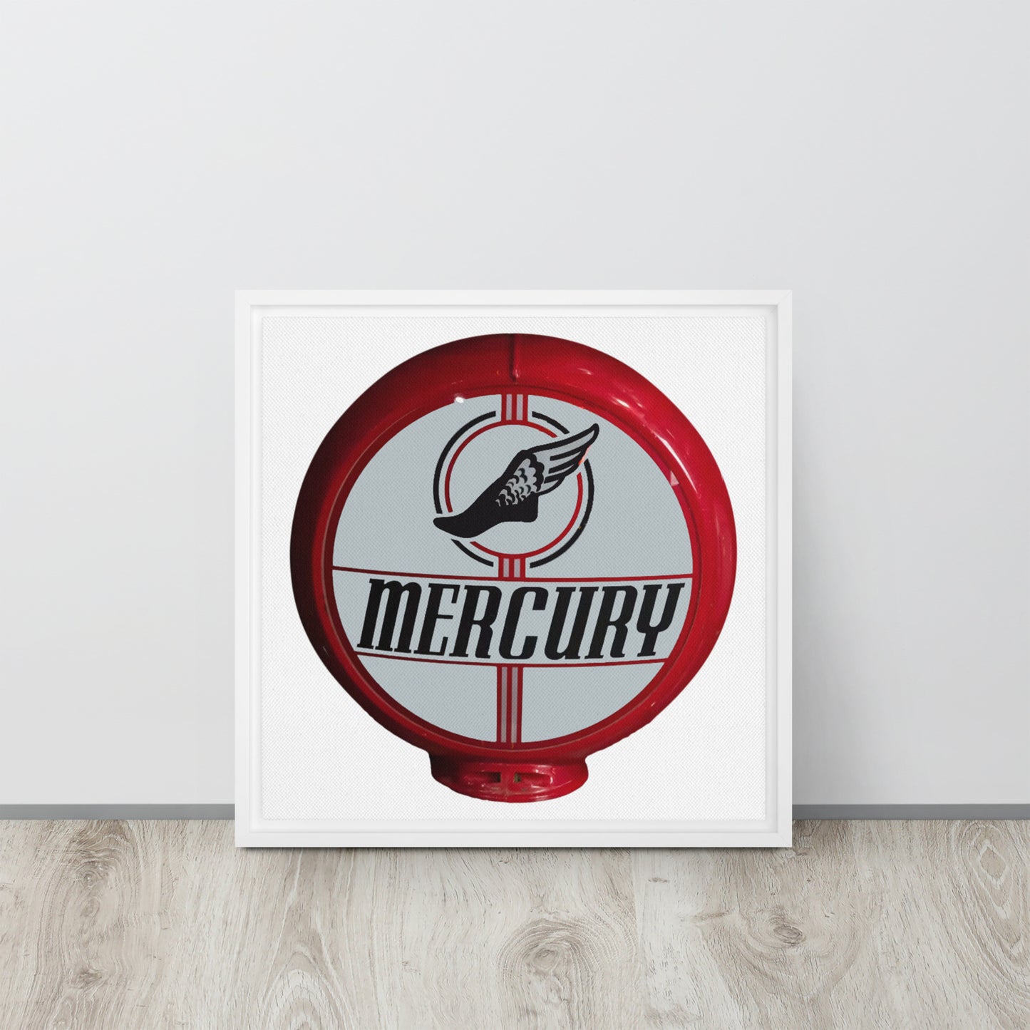 Retro Mercury Gas Globe Style Framed canvas