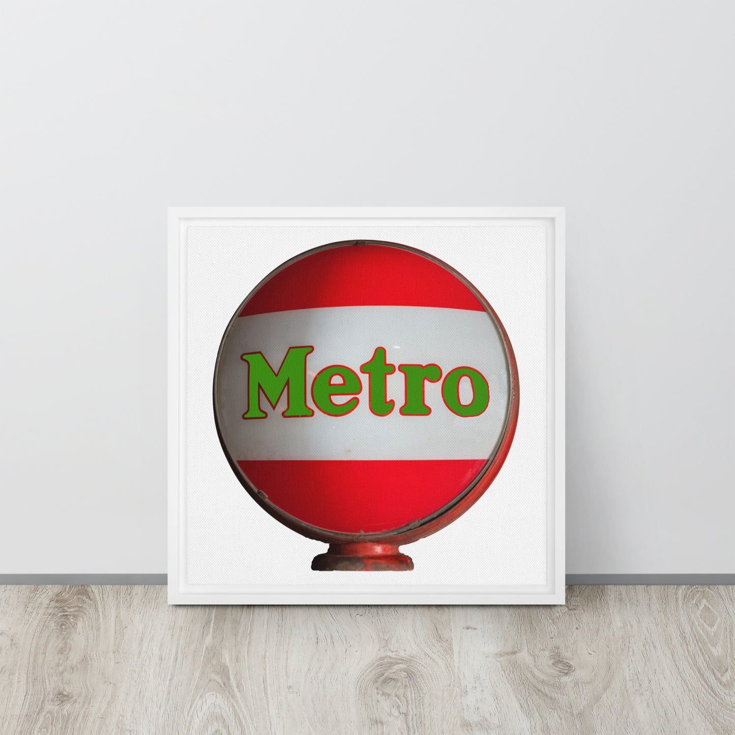 Retro Metro Globe Style Framed canvas