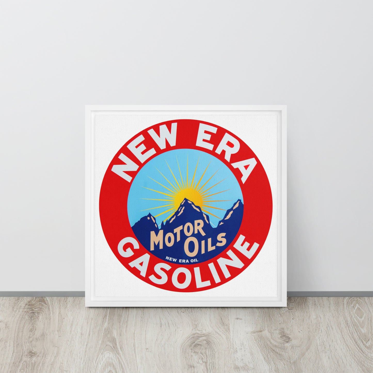 Retro Gas Sign New Era Framed canvas