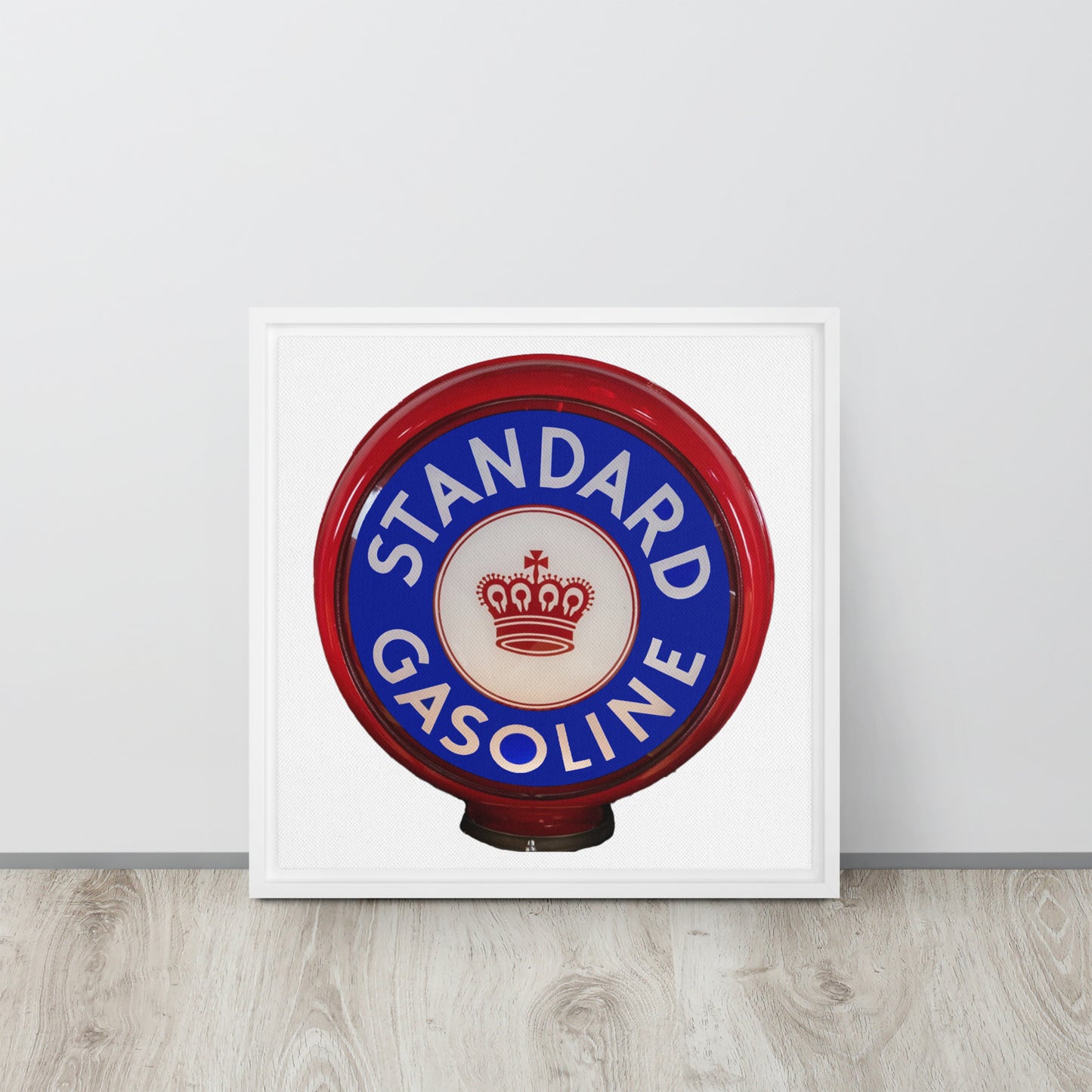 Retro Gas Globe Standard Gasoline Framed canvas