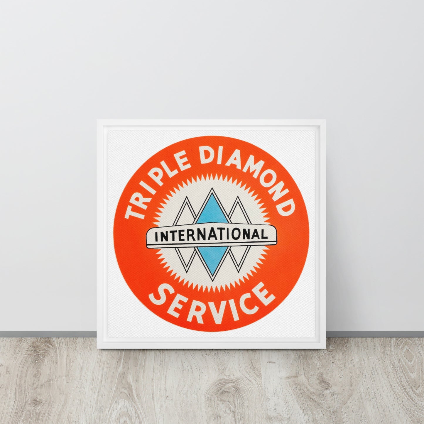 Triple Diamond Service Tin Style Framed canvas