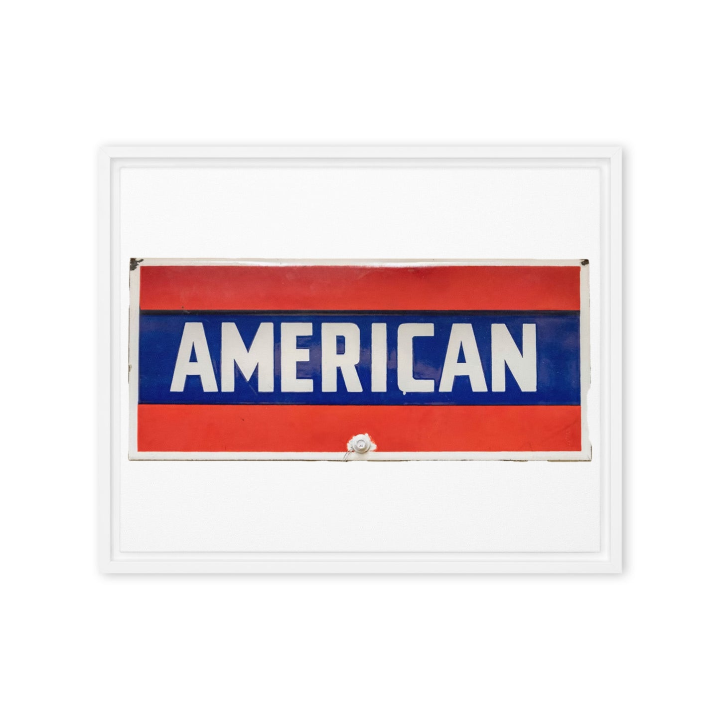 American Sign Porcelain Vintage Style Framed canvas