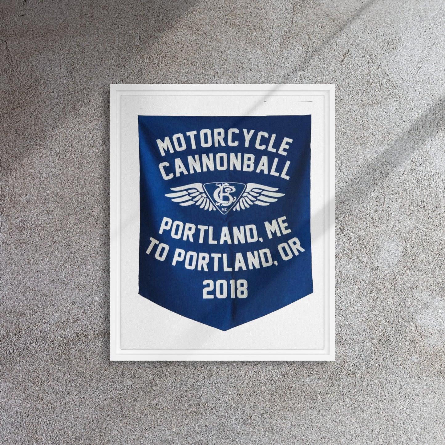 Cannonball Run MC Banner Style Framed canvas