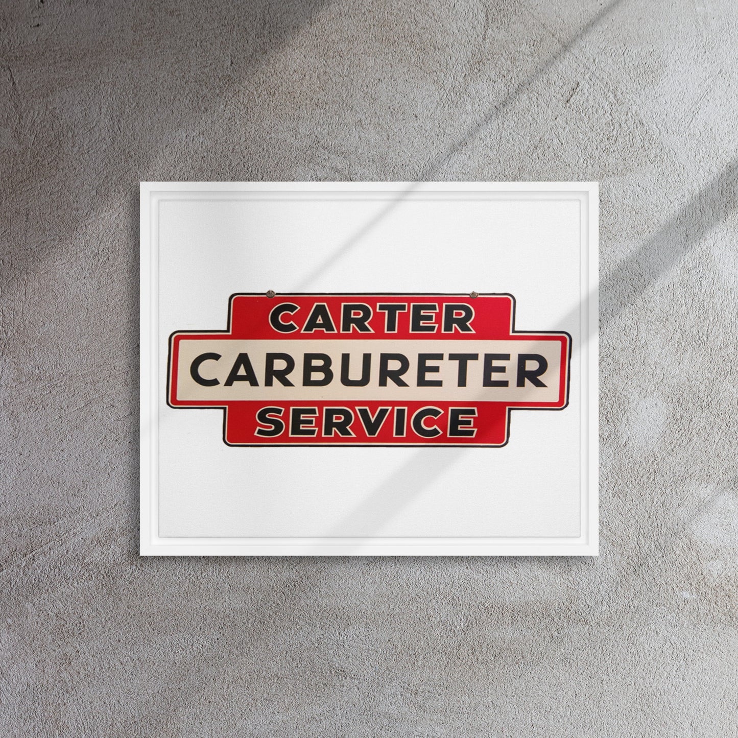 Carter Carbs Tin Style Shop Sign Framed canvas