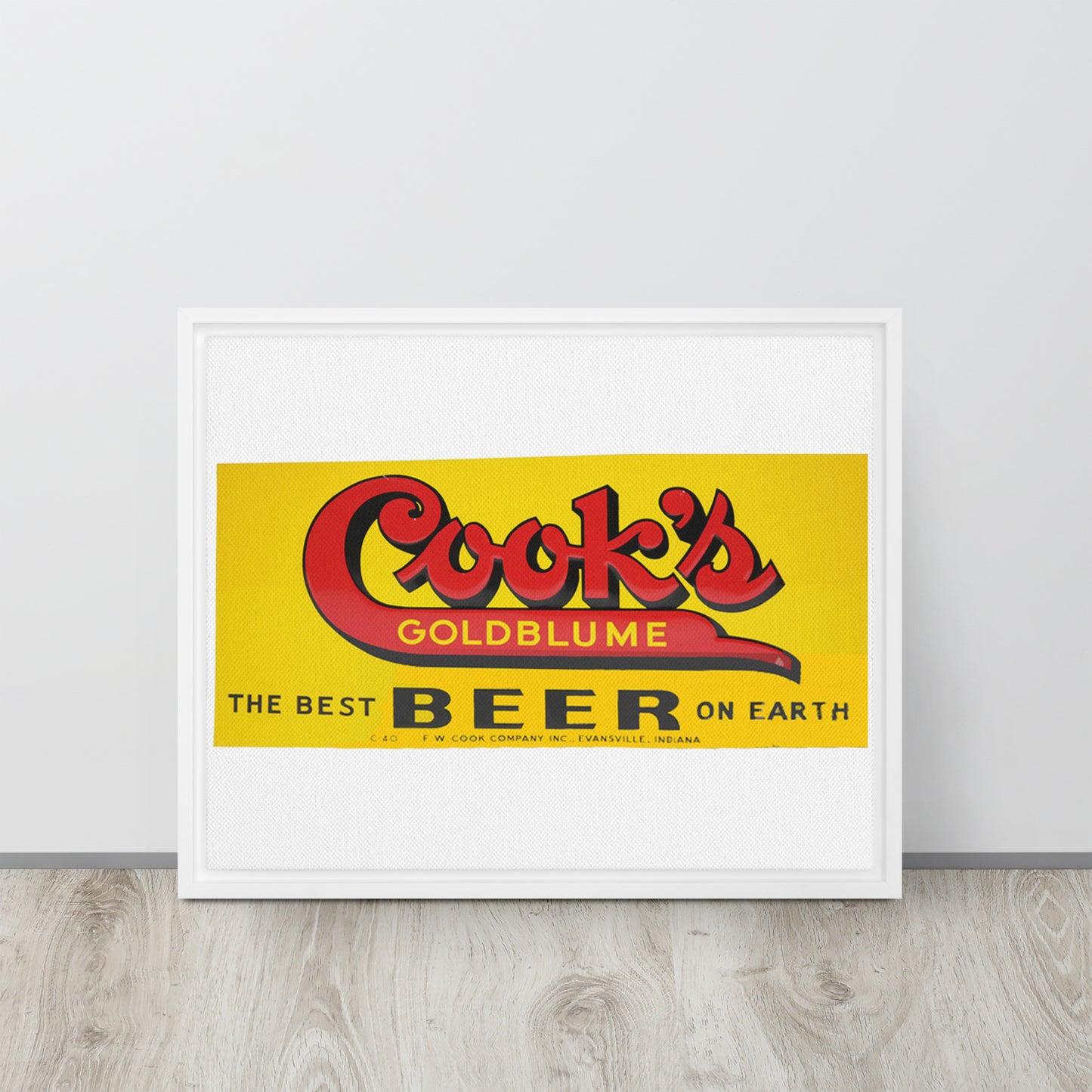 Cooks Beer Vintage Tin Style Framed canvas