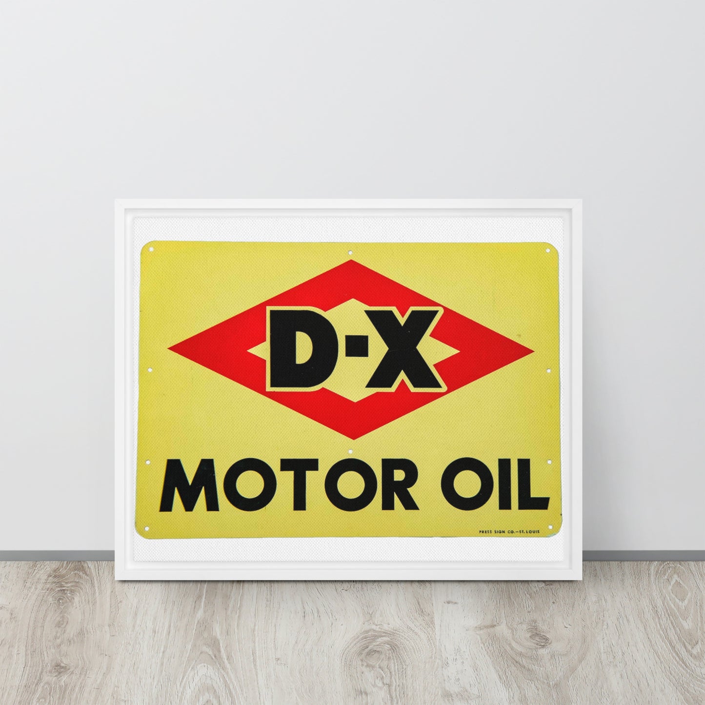 DX Oil Vintage Sign Style Framed canvas