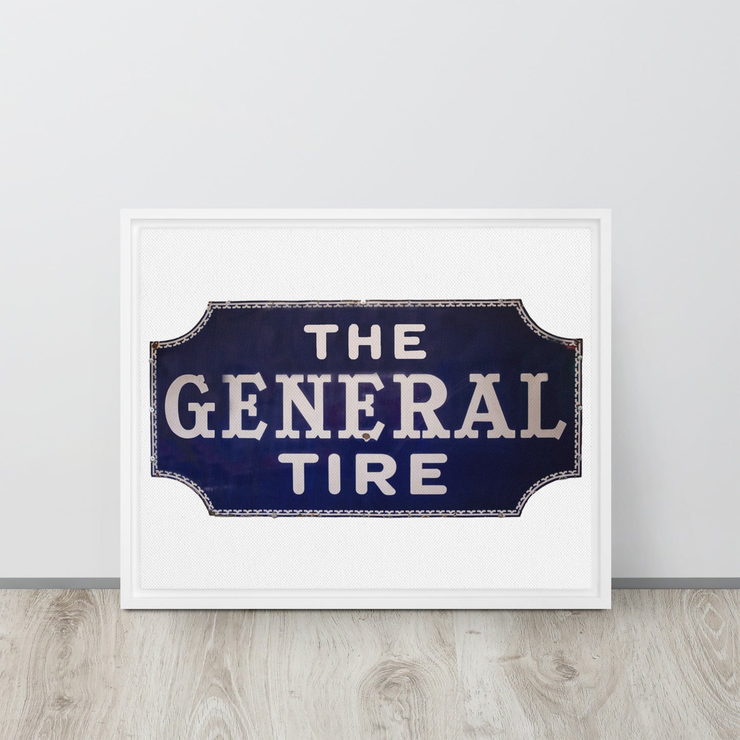 Vintage Tire Tin Style Framed canvas