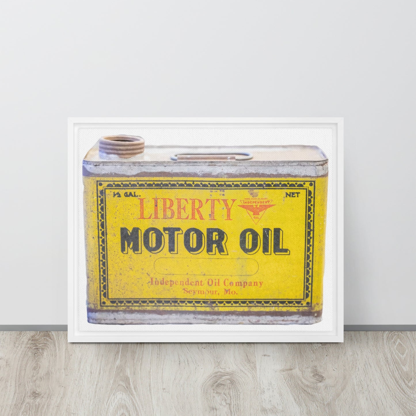 Vintage Patina Oil Can Framed canvas