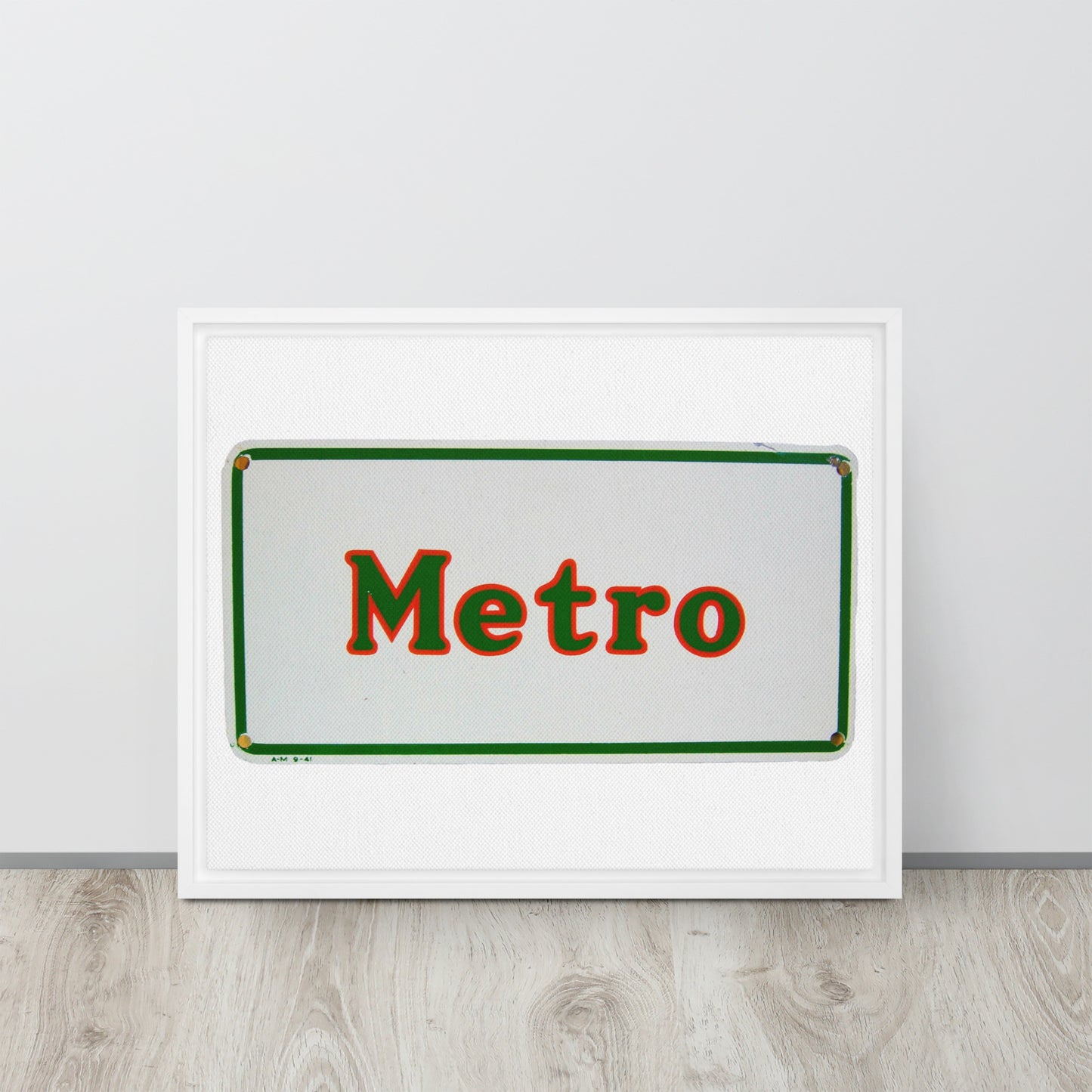 Retro Metro Tin Style Framed canvas