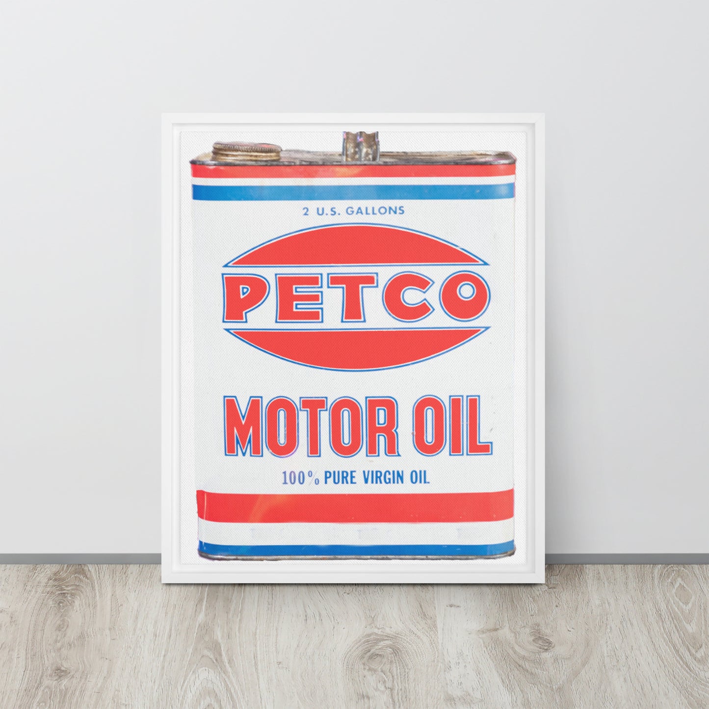 Vintage Petco Oil Can Framed canvas