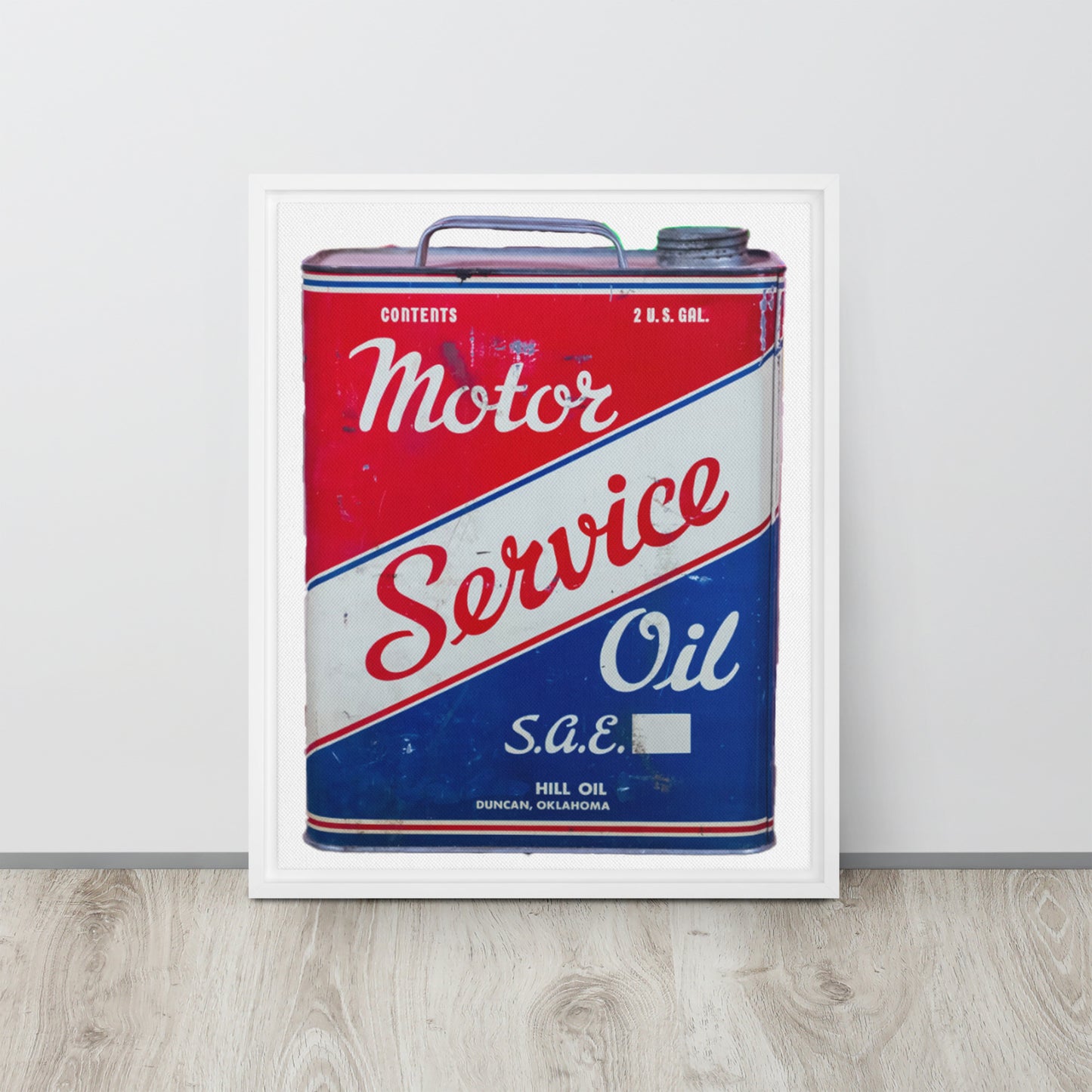 Vintage Service Oil Can Patina StyleFramed canvas