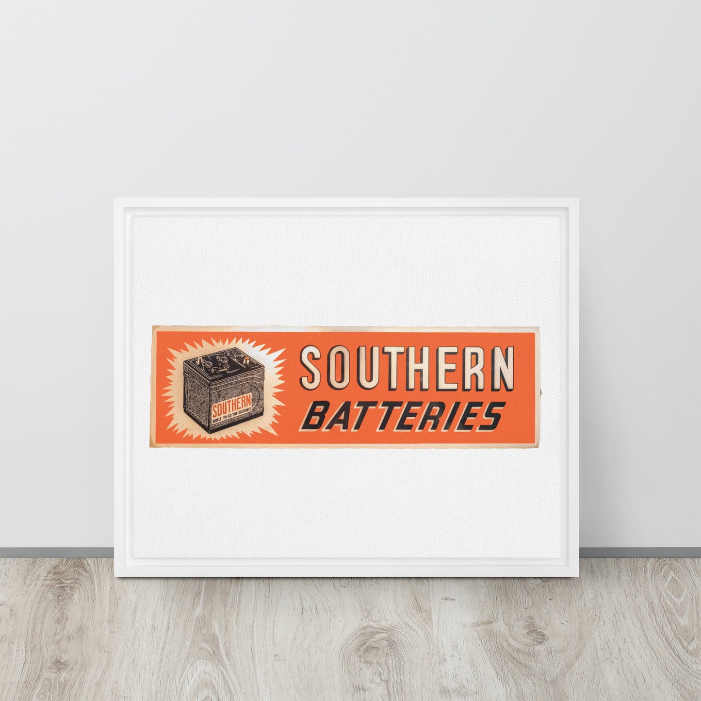 Vintage Porcelain Southern Batteries Framed canvas