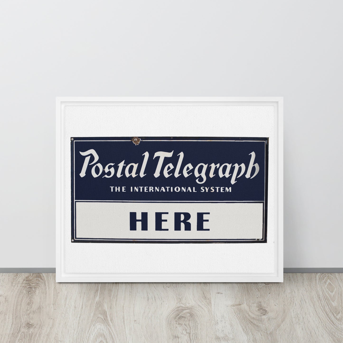 Vintage Telegraph Sign (The Original Email) Framed canvas