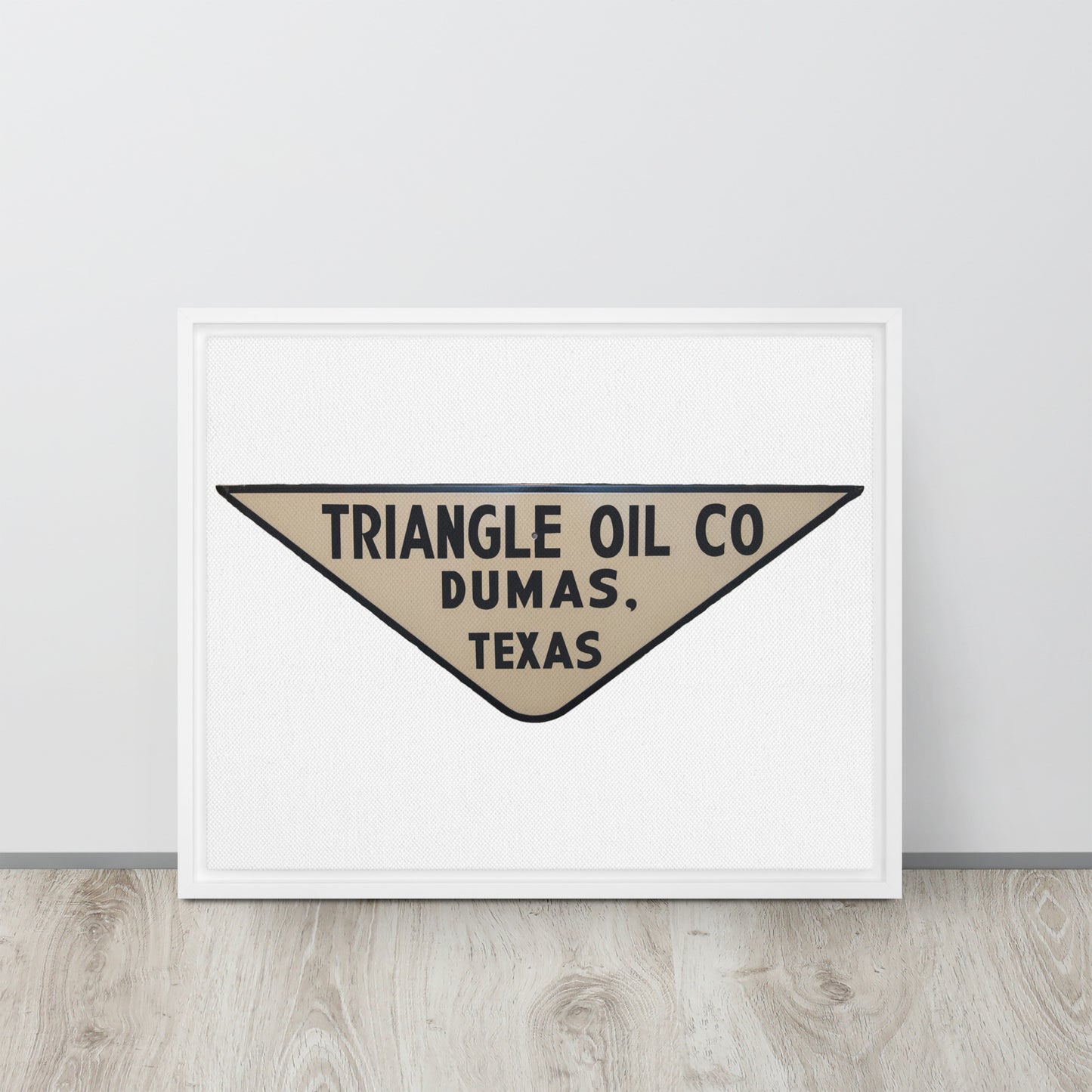 Retro Triangle Oil Company Tin Style Framed canvas