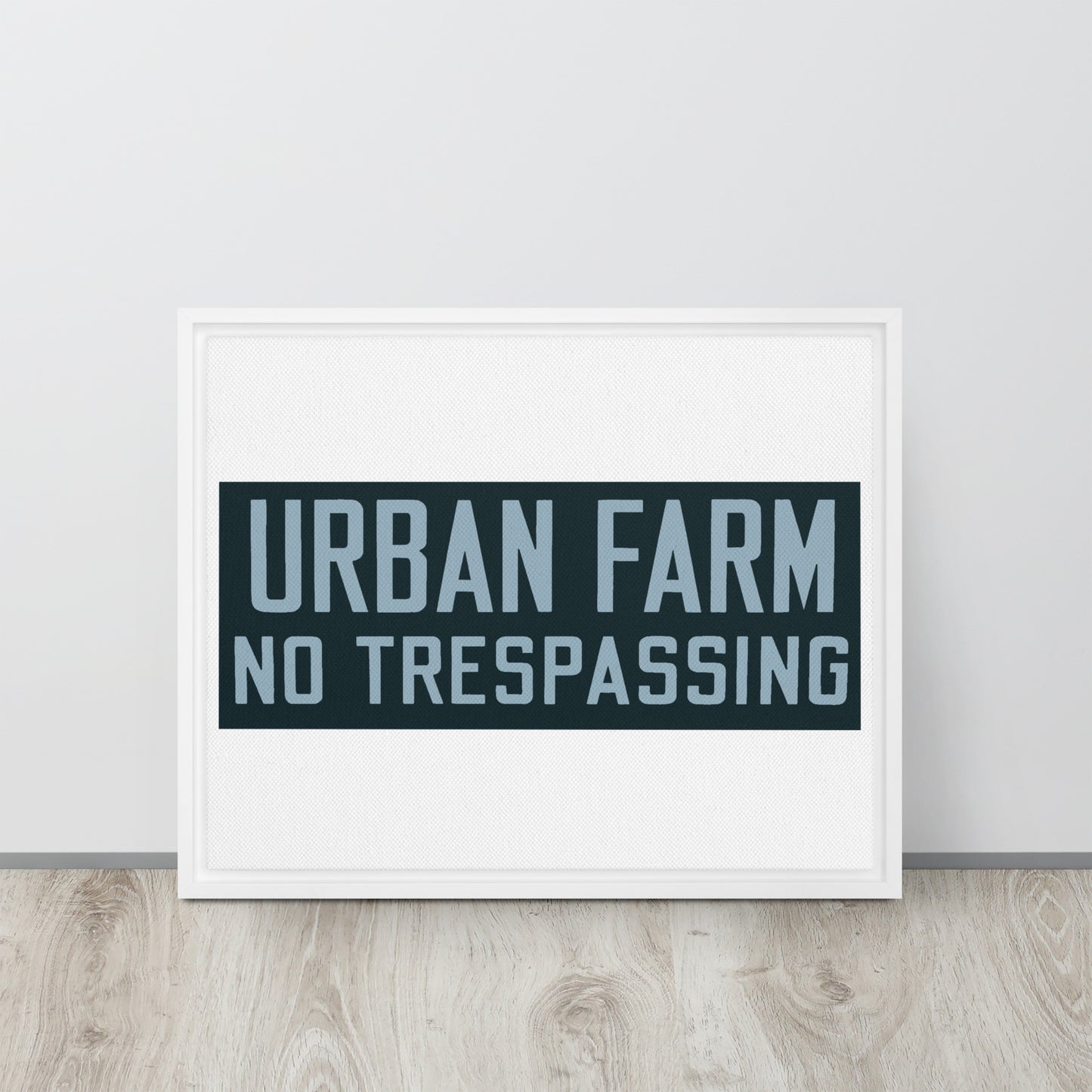 Retro Urban Farm Sign Porcelain Style Framed canvas