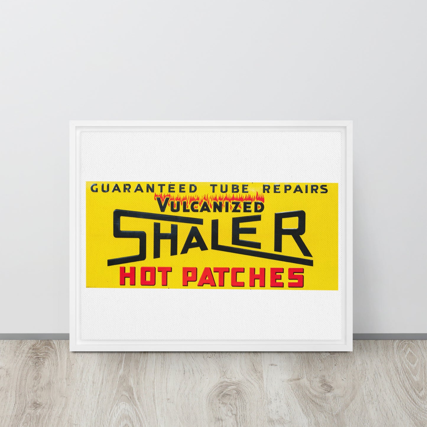 Retro Hot Oil Patch Sign Framed canvas