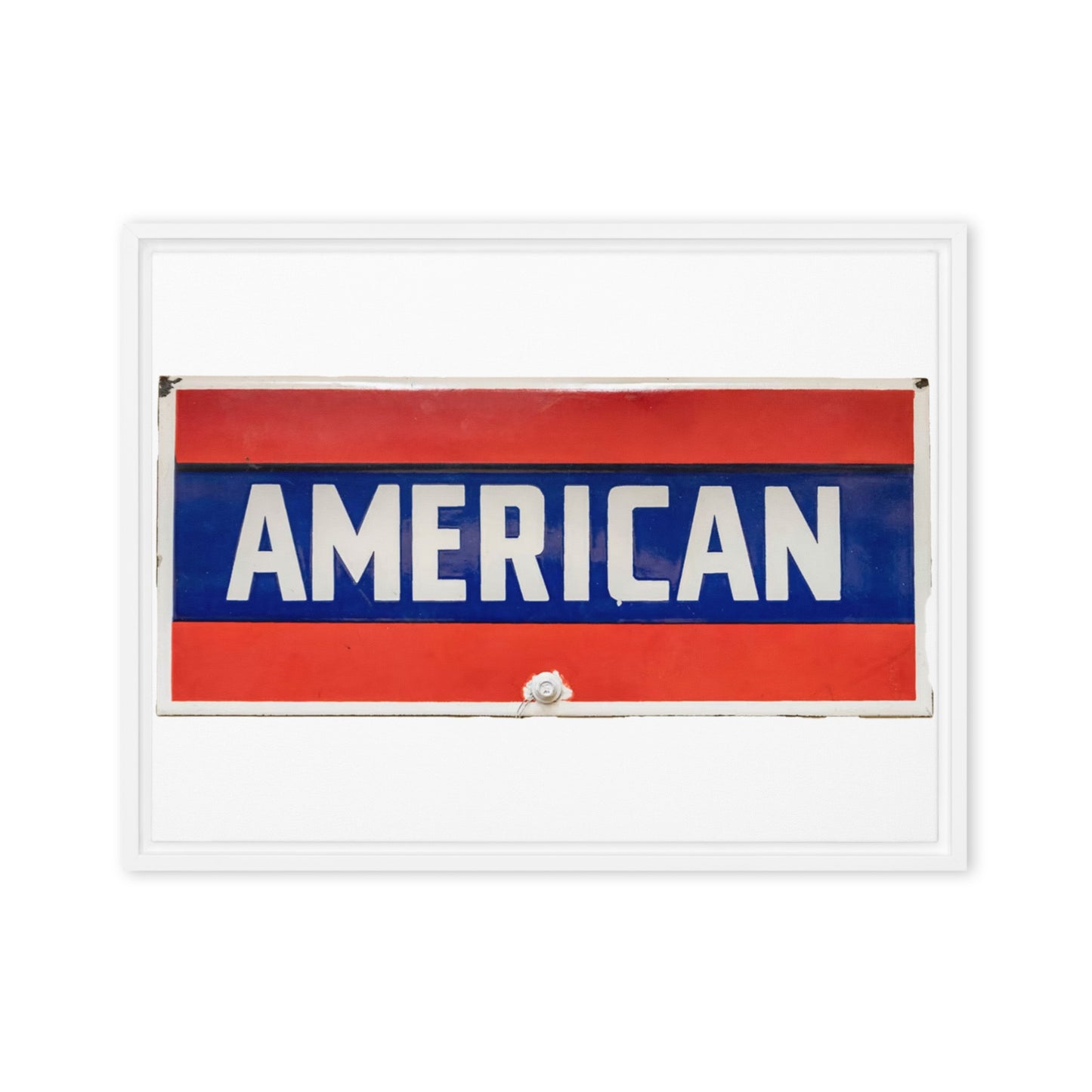 American Sign Porcelain Vintage Style Framed canvas