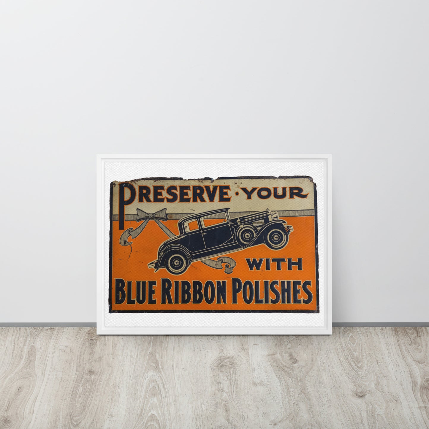 Blue Ribbon Patina Tin Style Framed canvas