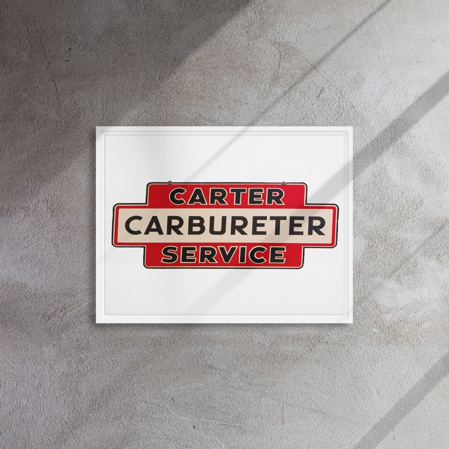 Carter Carbs Tin Style Shop Sign Framed canvas