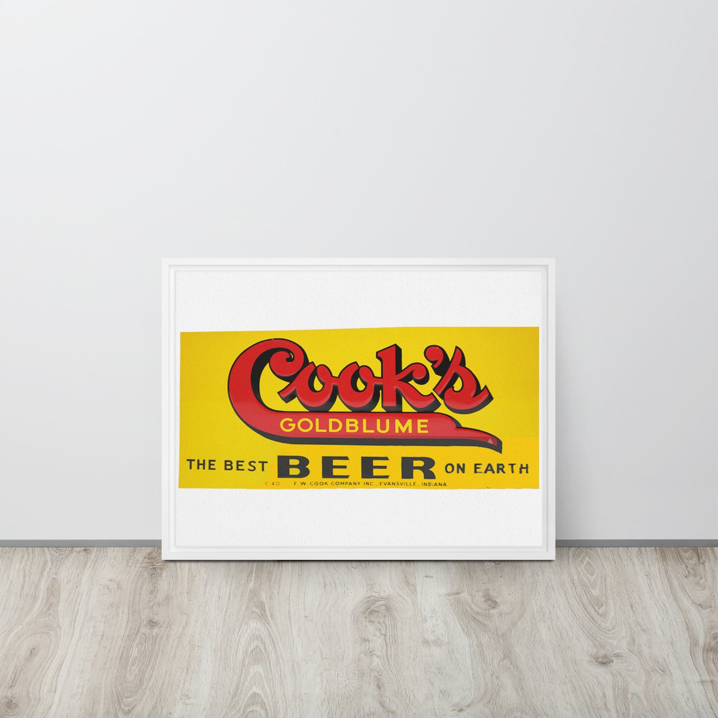 Cooks Beer Vintage Tin Style Framed canvas