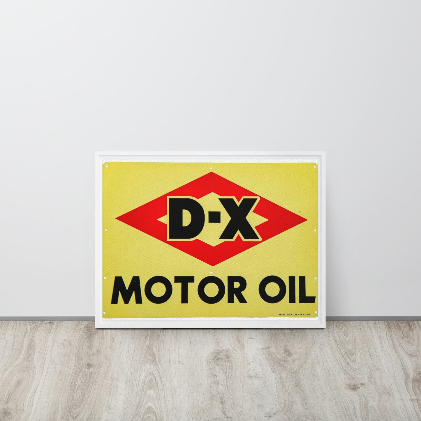 DX Oil Vintage Sign Style Framed canvas