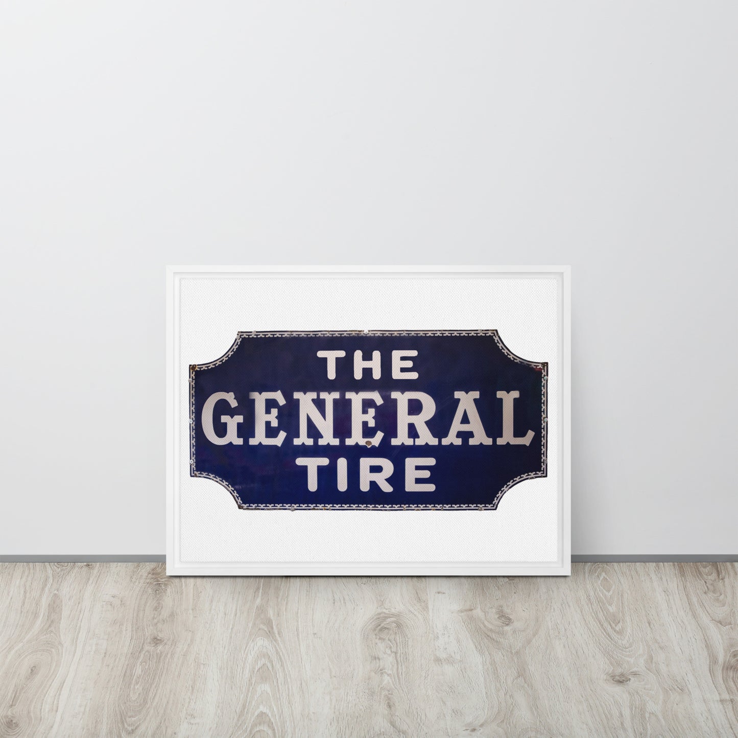 Vintage Tire Tin Style Framed canvas