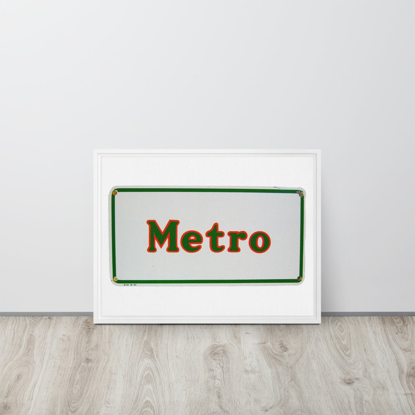 Retro Metro Tin Style Framed canvas