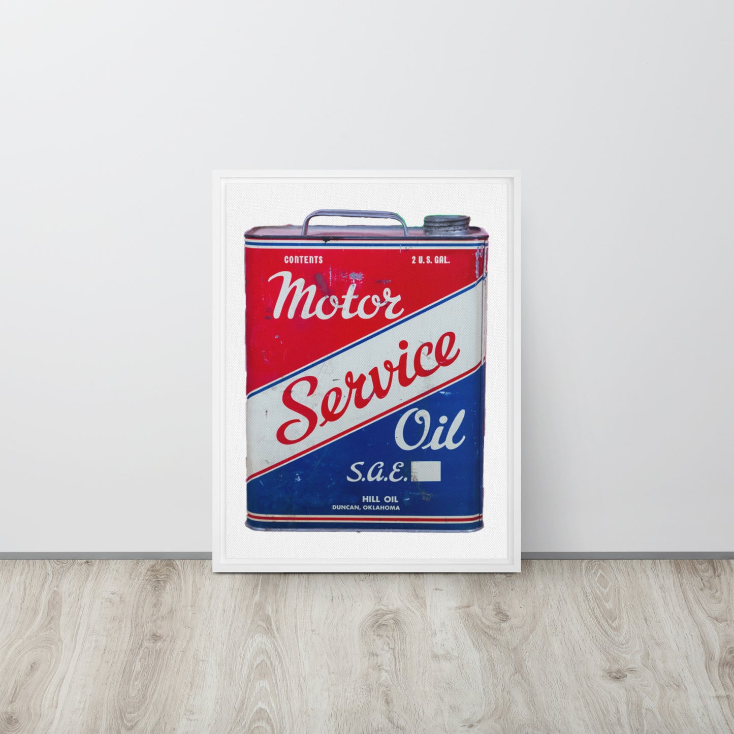 Vintage Service Oil Can Patina StyleFramed canvas