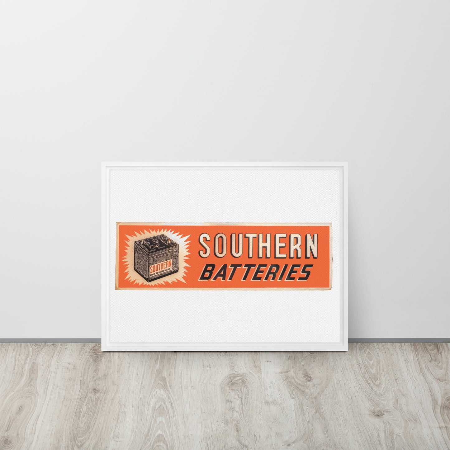 Vintage Porcelain Southern Batteries Framed canvas