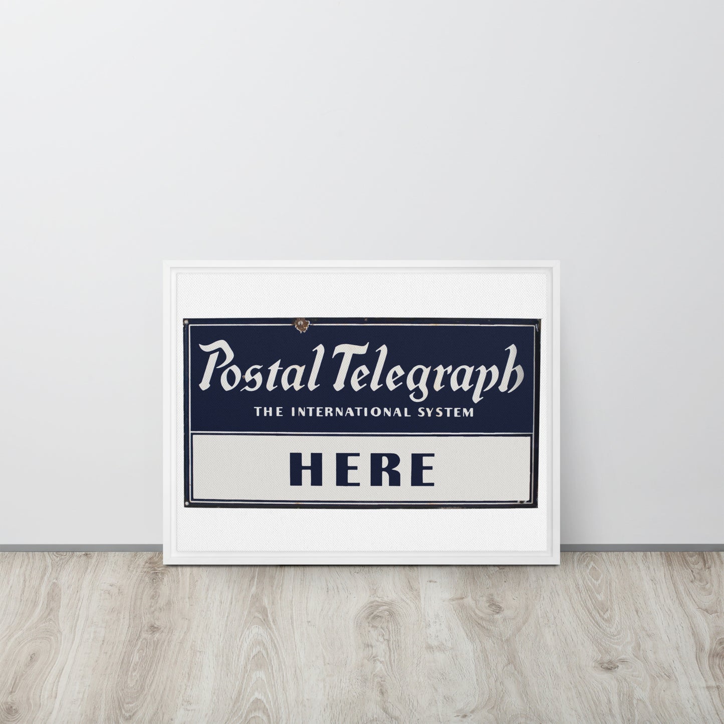 Vintage Telegraph Sign (The Original Email) Framed canvas