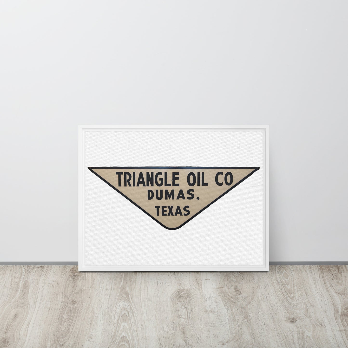 Retro Triangle Oil Company Tin Style Framed canvas