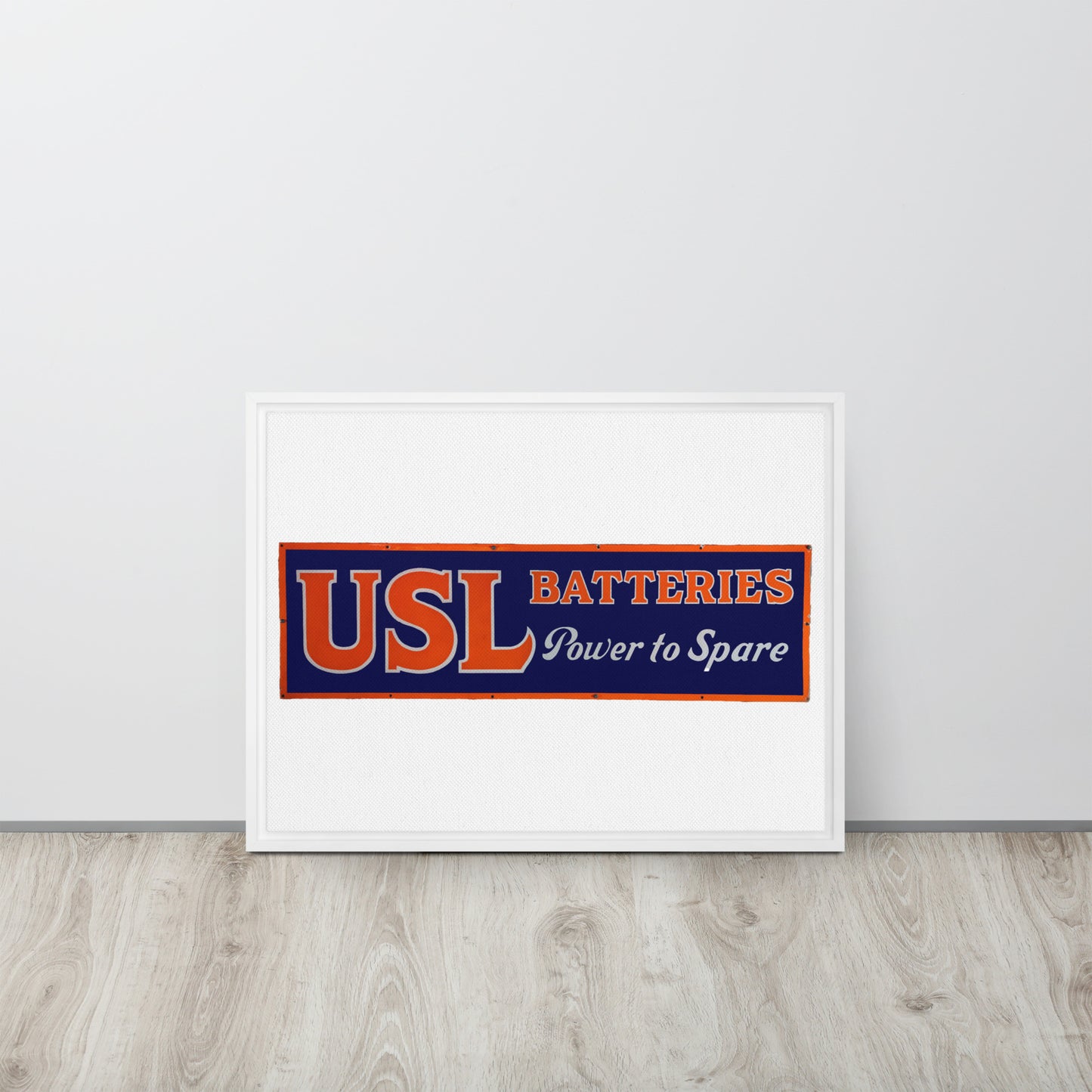 Retro USL Battery Tin Style Framed canvas