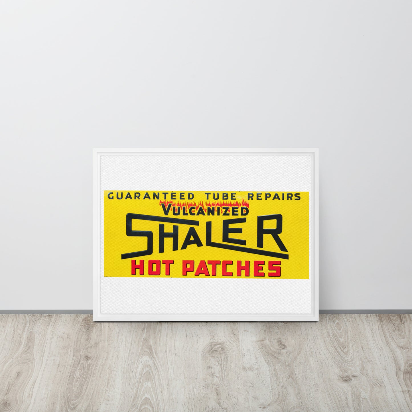 Retro Hot Oil Patch Sign Framed canvas