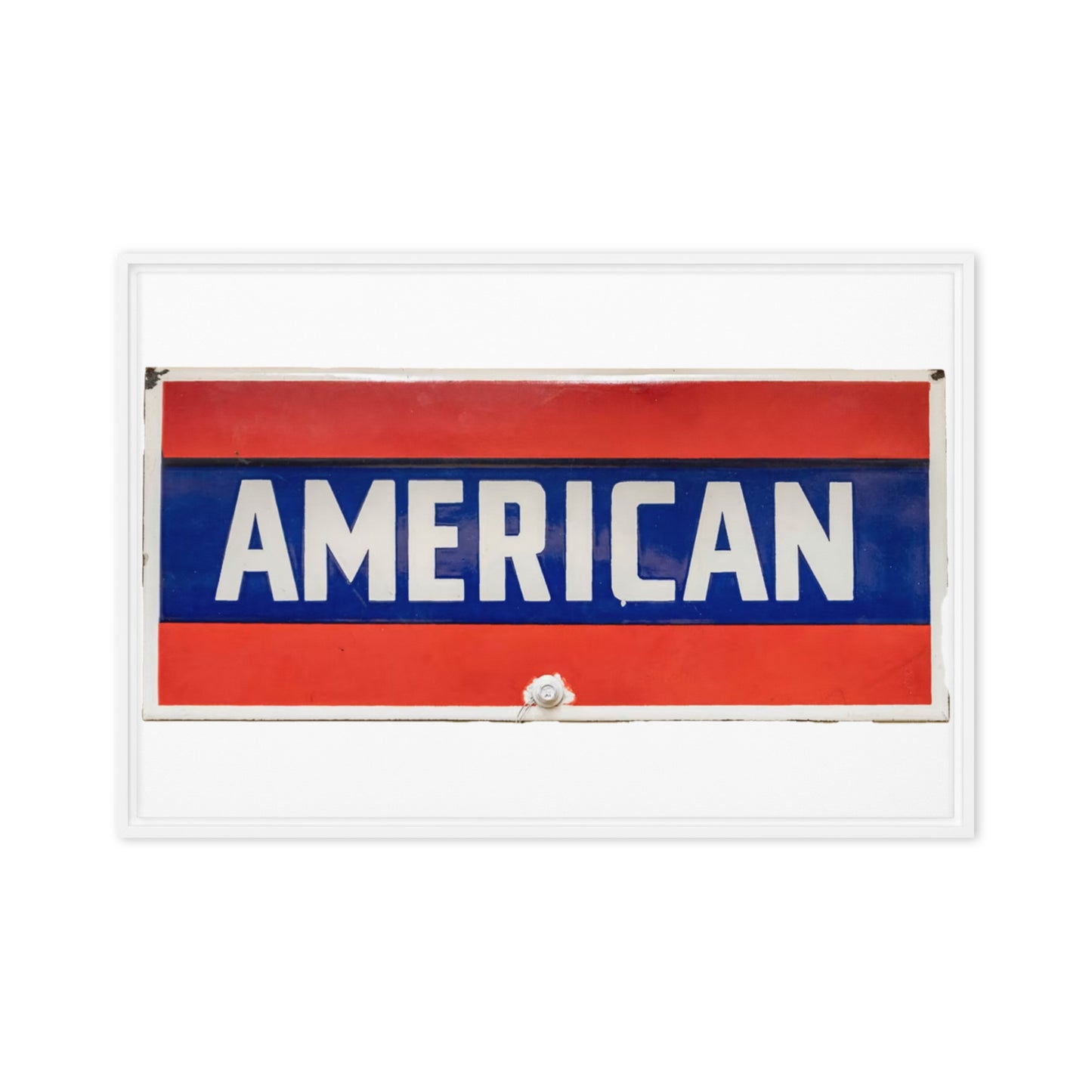 American Sign Porcelain Vintage Style Framed canvas