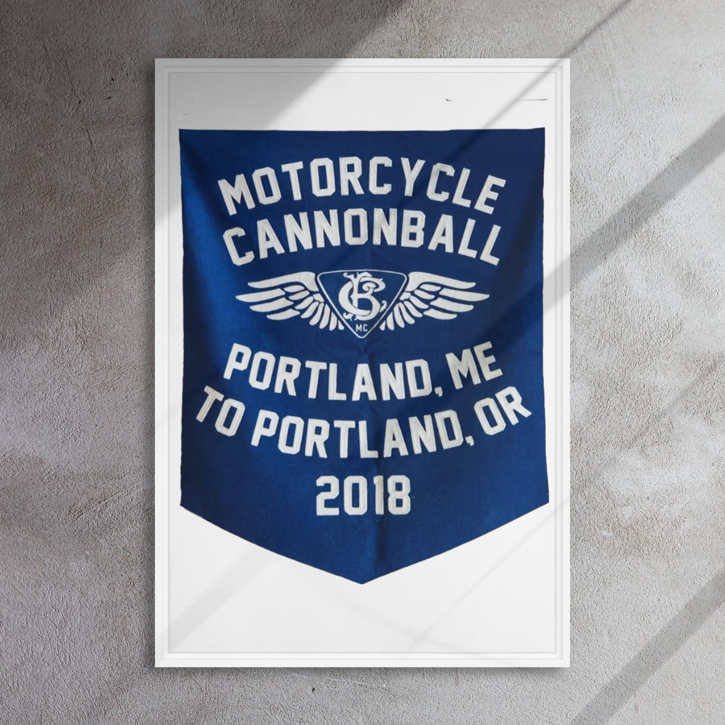 Cannonball Run MC Banner Style Framed canvas