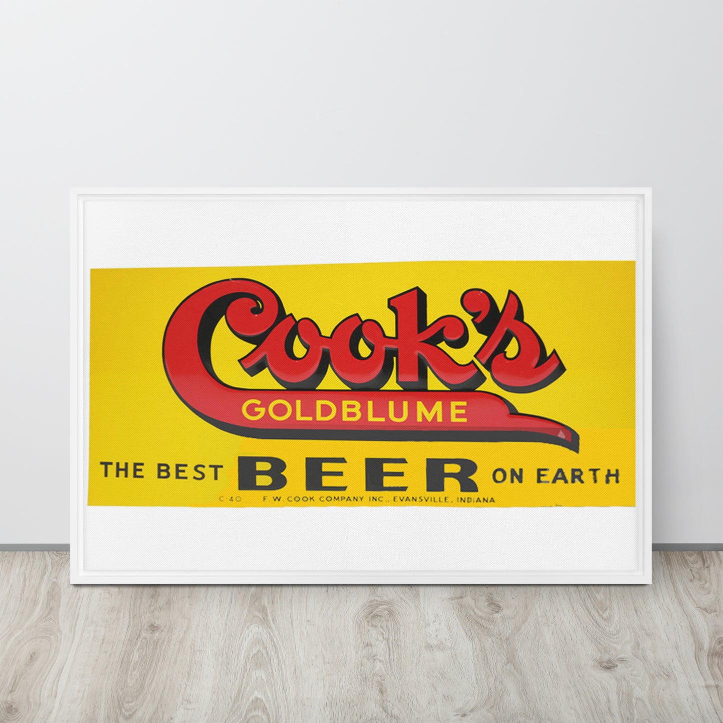 Cooks Beer Vintage Tin Style Framed canvas