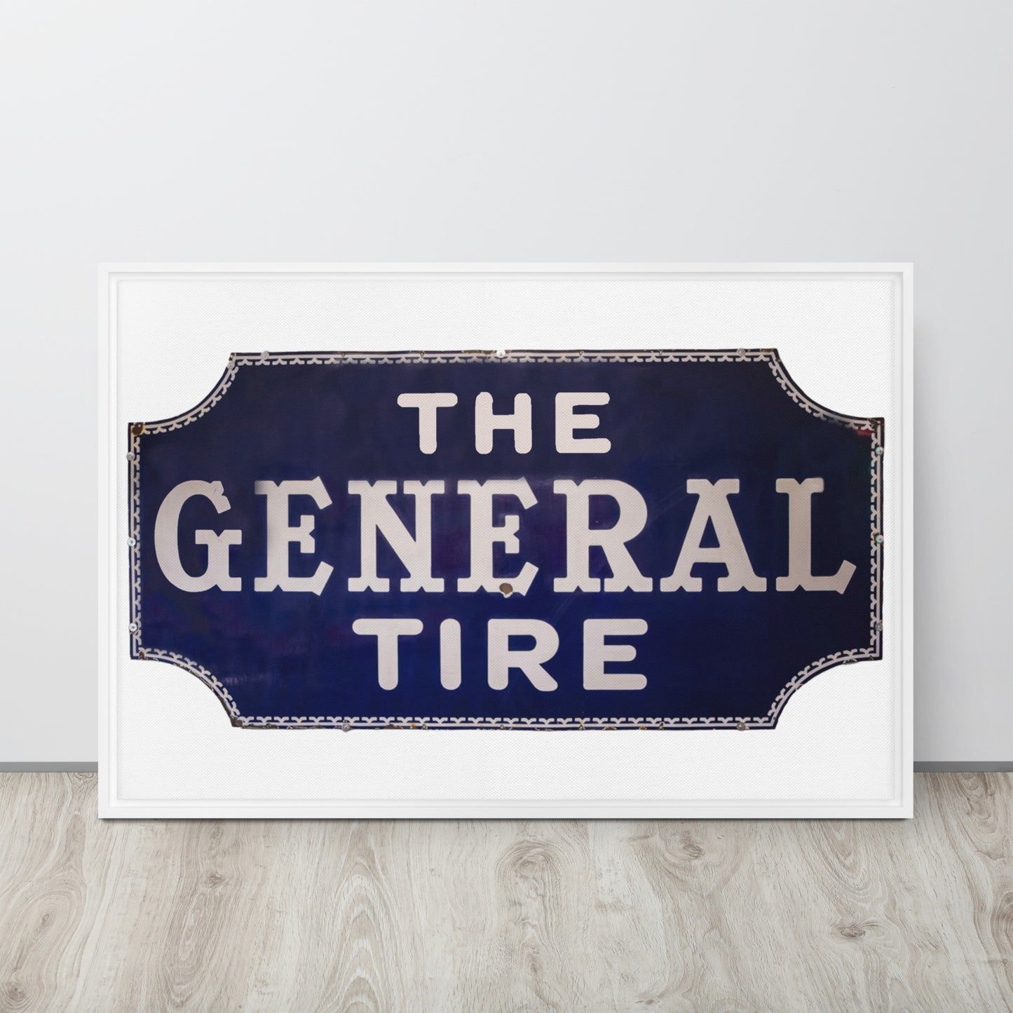 Vintage Tire Tin Style Framed canvas