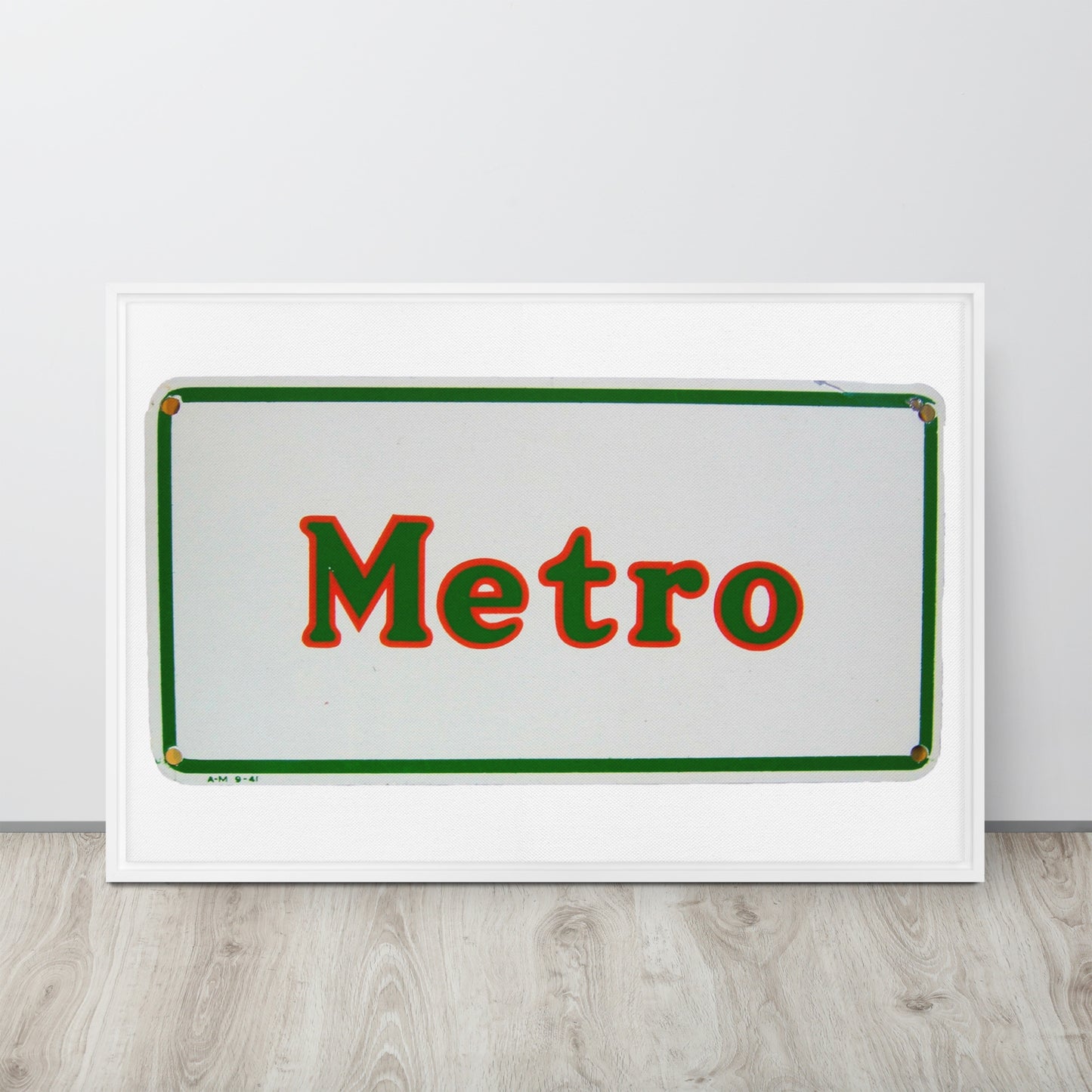 Retro Metro Tin Style Framed canvas