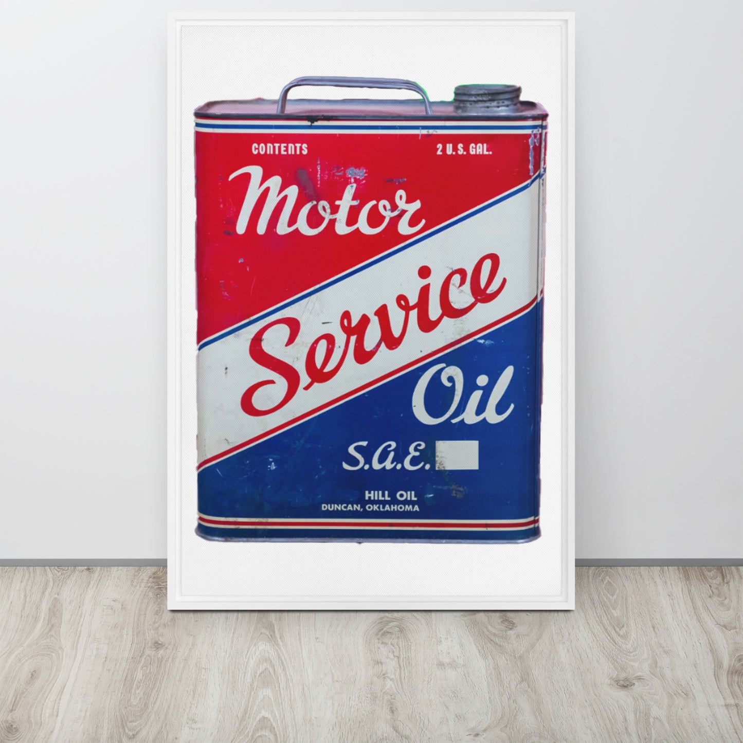 Vintage Service Oil Can Patina StyleFramed canvas