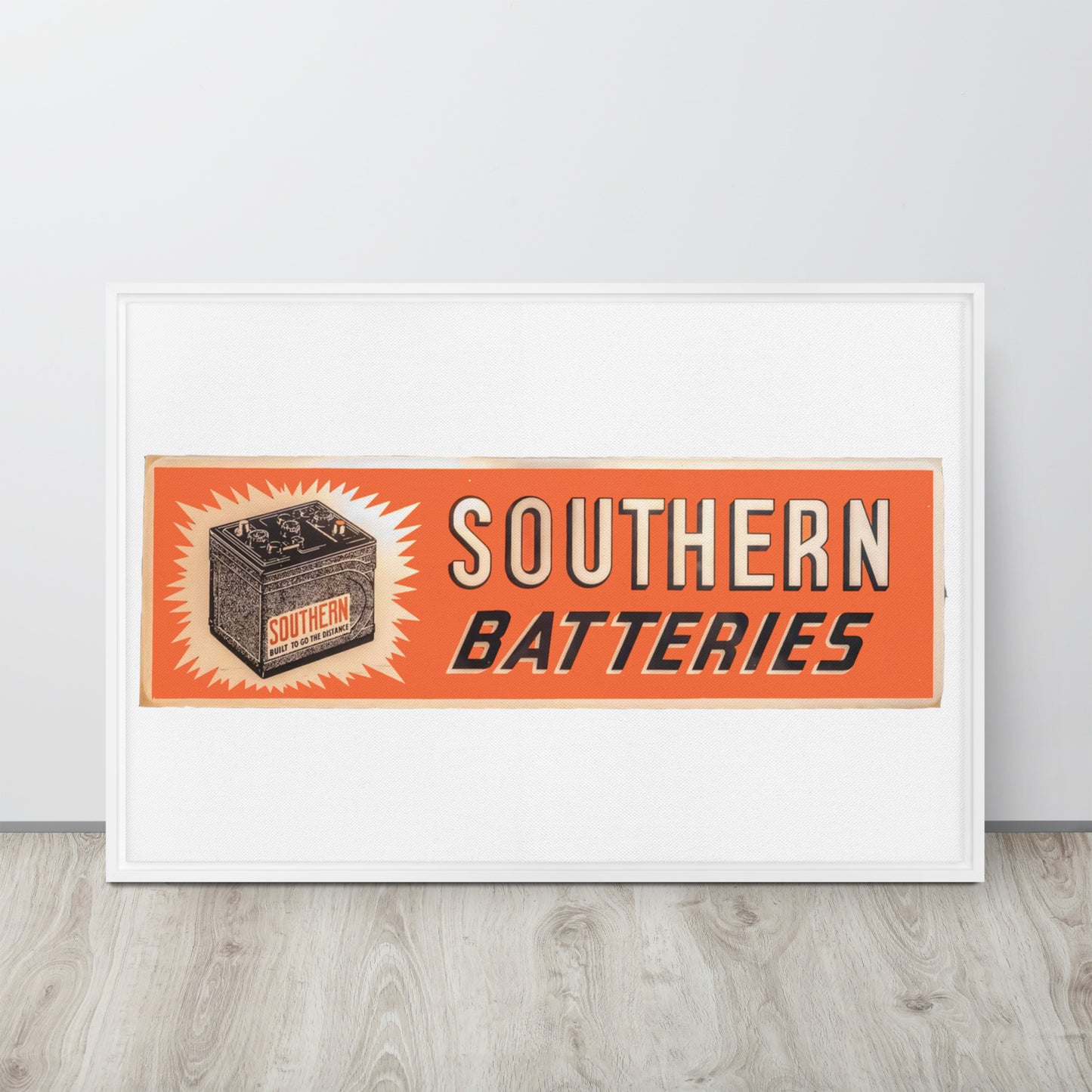 Vintage Porcelain Southern Batteries Framed canvas