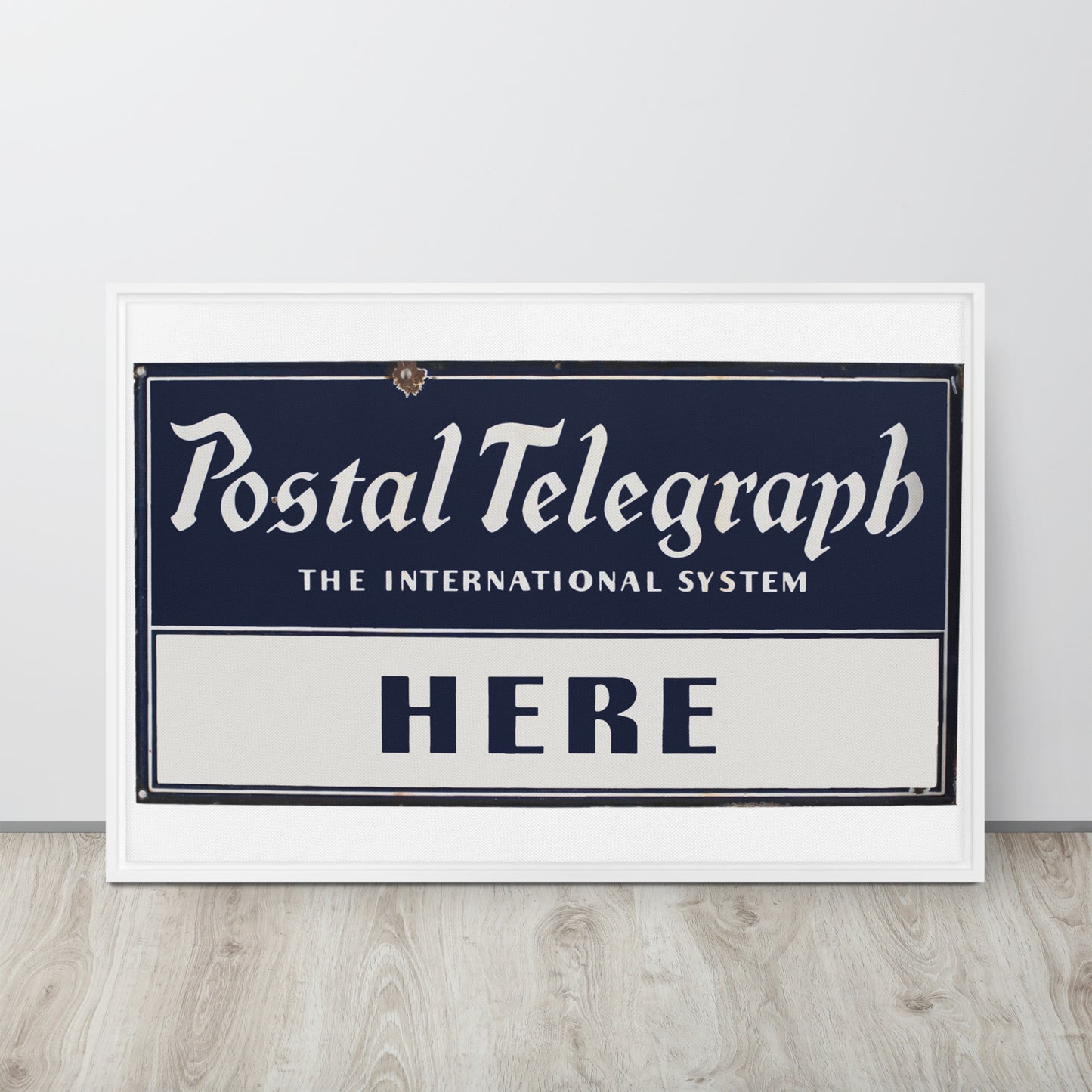 Vintage Telegraph Sign (The Original Email) Framed canvas