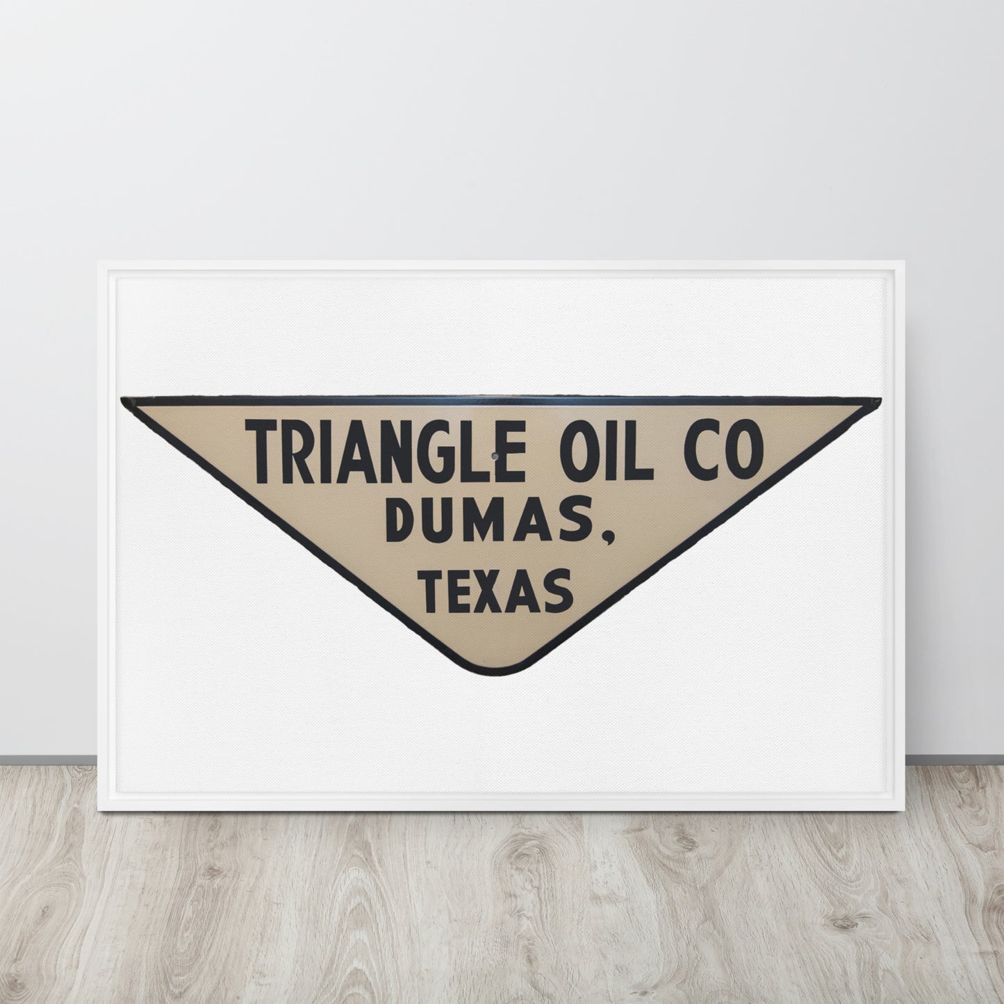 Retro Triangle Oil Company Tin Style Framed canvas