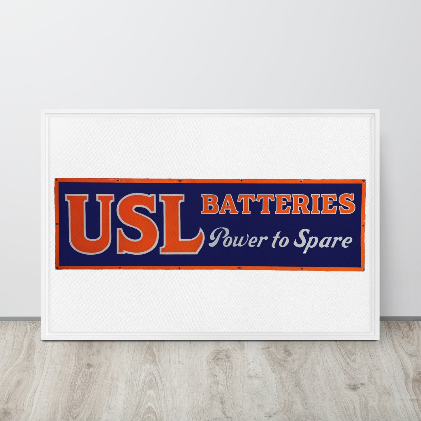 Retro USL Battery Tin Style Framed canvas