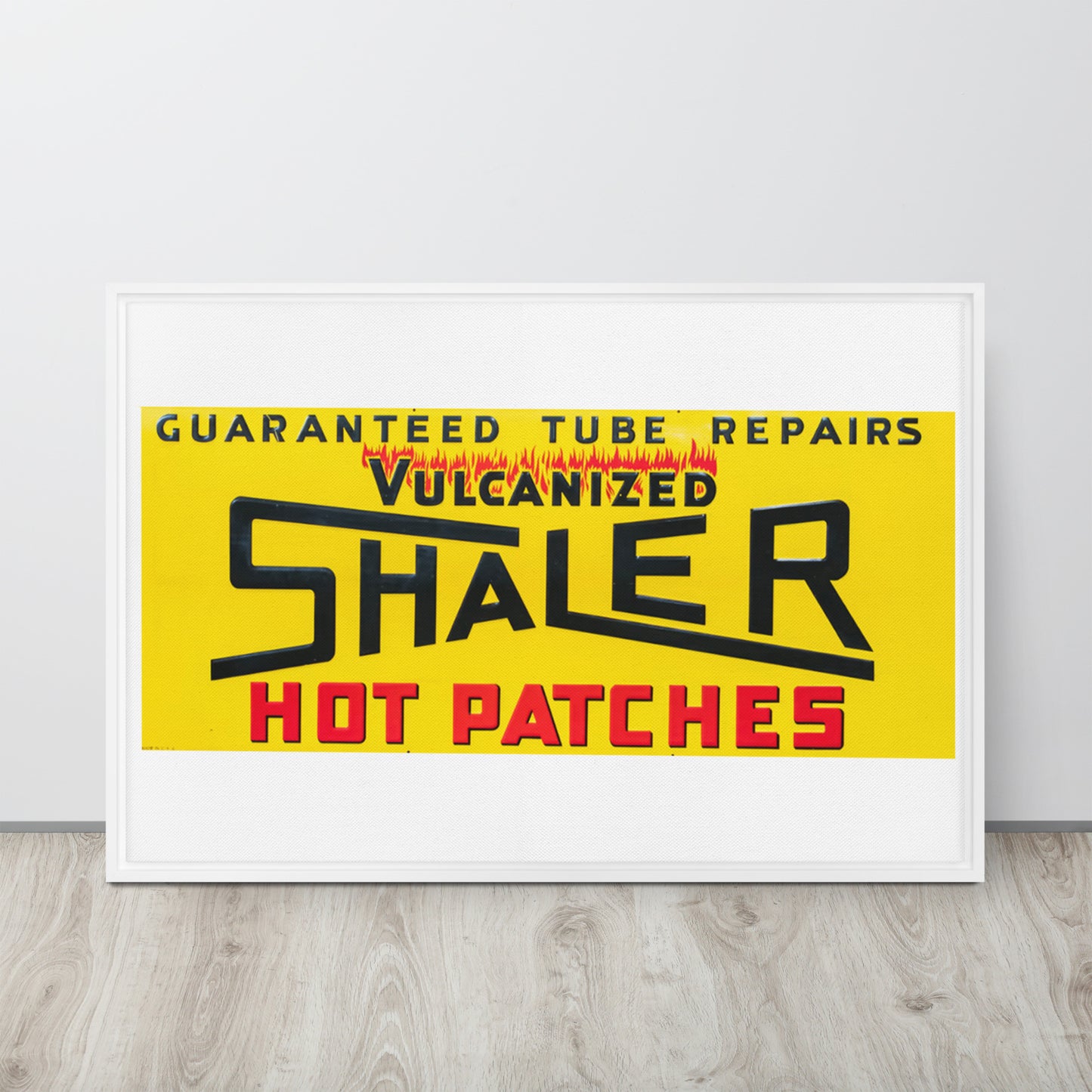 Retro Hot Oil Patch Sign Framed canvas