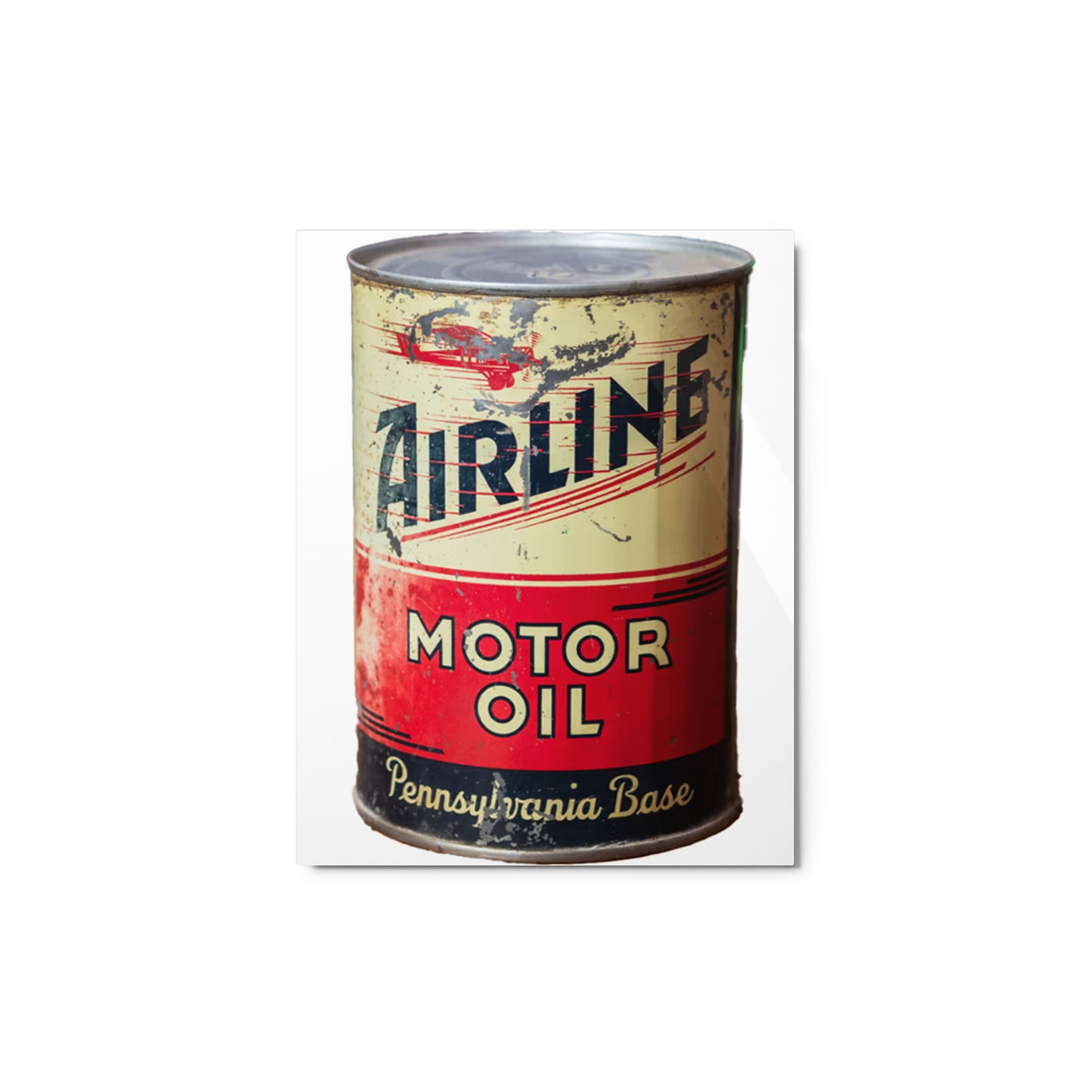 Aviation Oil Soup Can Style Metal prints