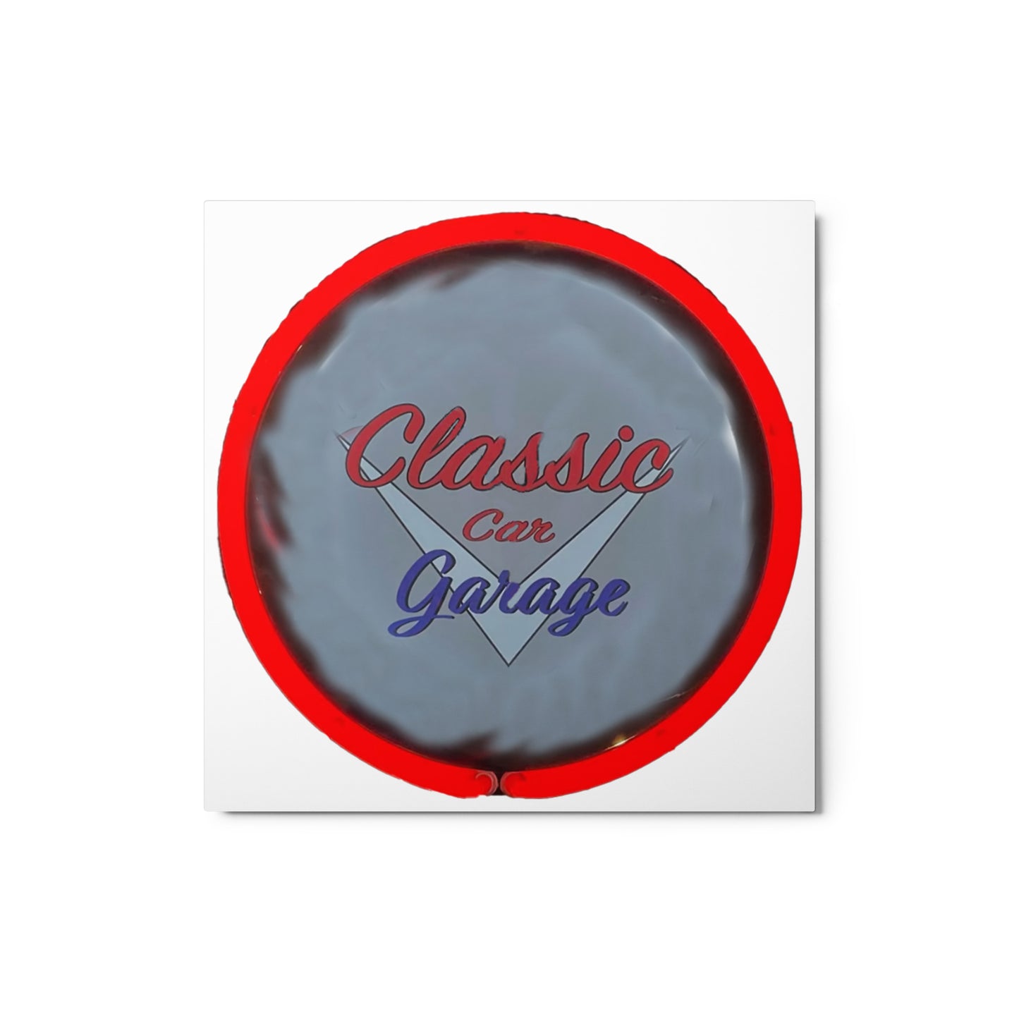 Classic Car Garage Neon Graffiti Style Metal prints