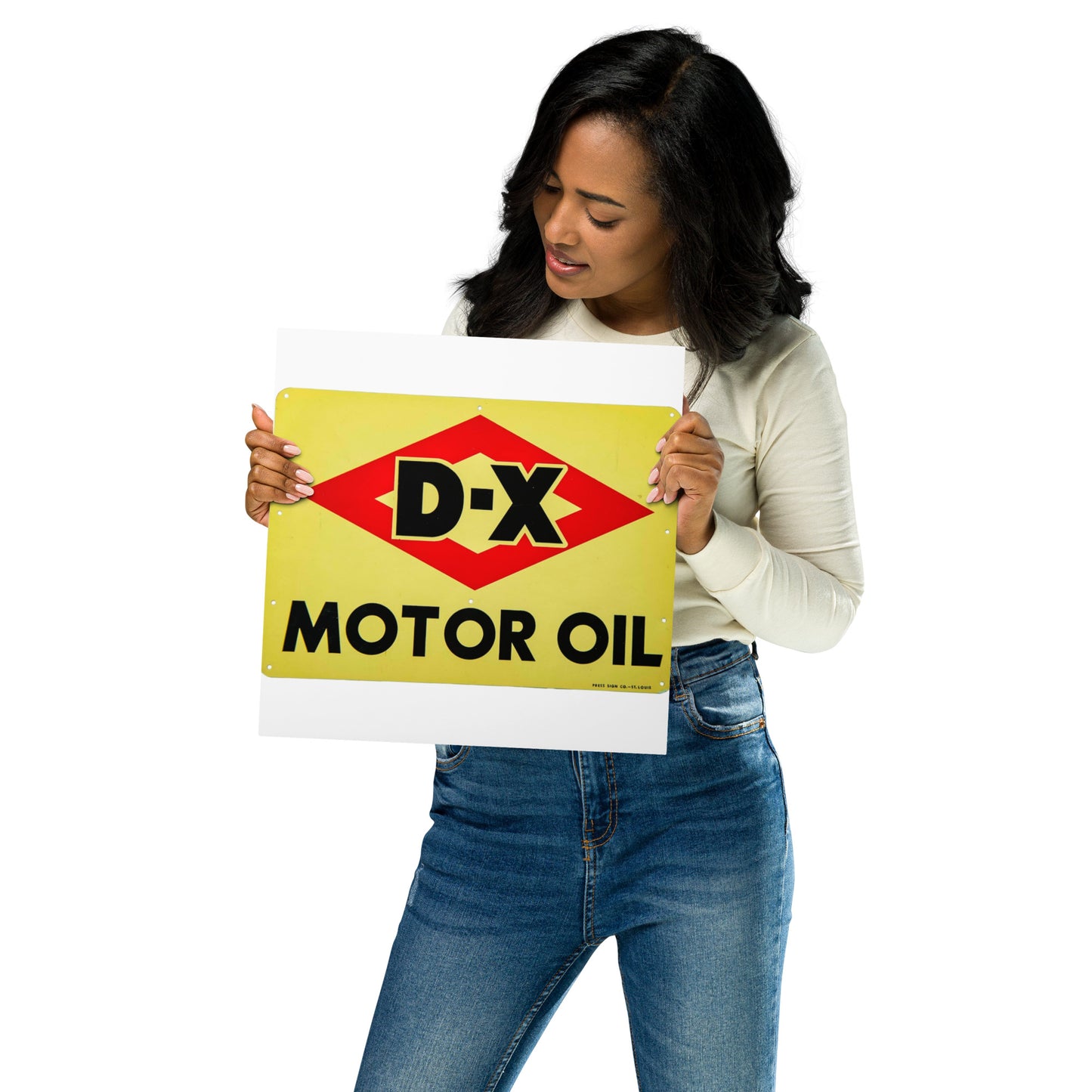 DX Oil Vintage Sign Style Metal prints