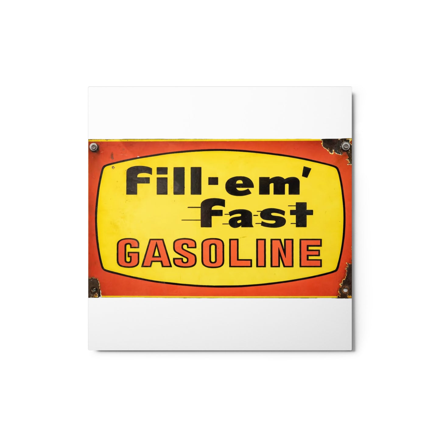 Vintage Gas Sign Patina Style Metal prints